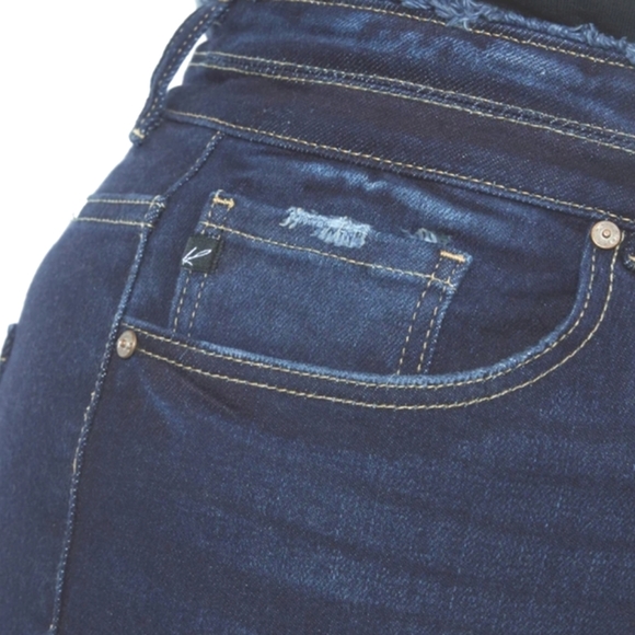 Kancan Gill High Rise Split Flare Frayed Hem Jeans - Picture 6 of 16